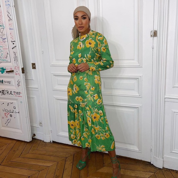 Never Fully Dressed Green Daisy Dress UK Size 8 - Picture 2 of 5